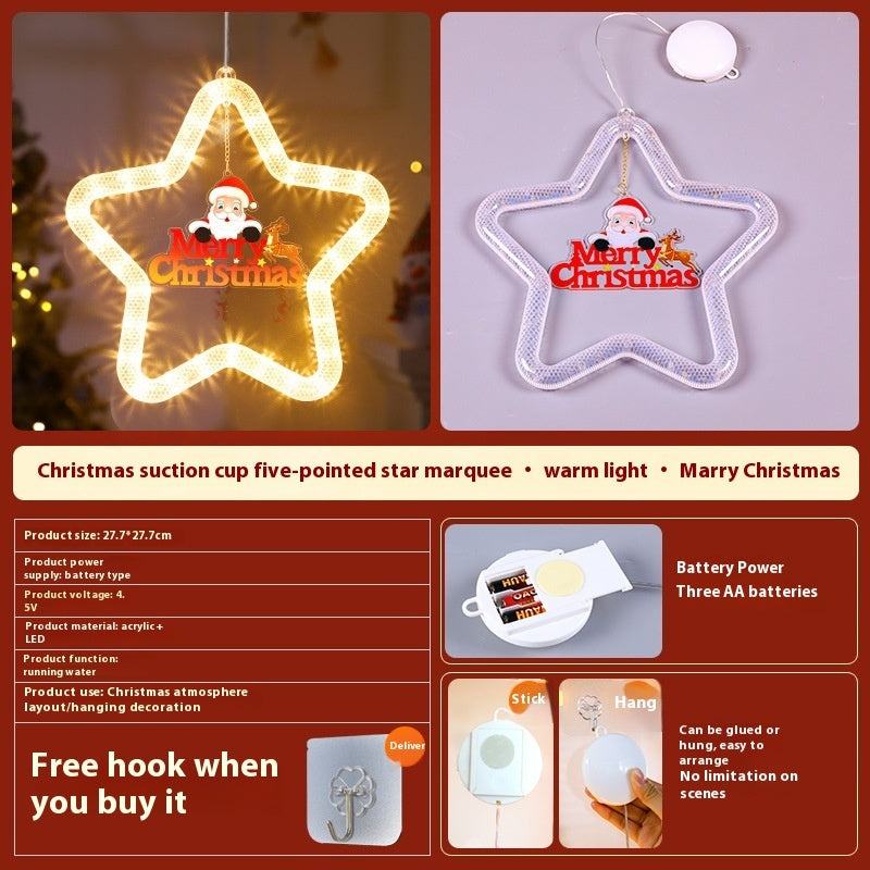 Christmas Pendant Decoration Led Christmas Star Light Decoration For Holiday