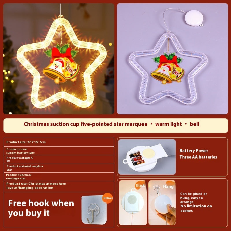 Christmas Pendant Decoration Led Christmas Star Light Decoration For Holiday