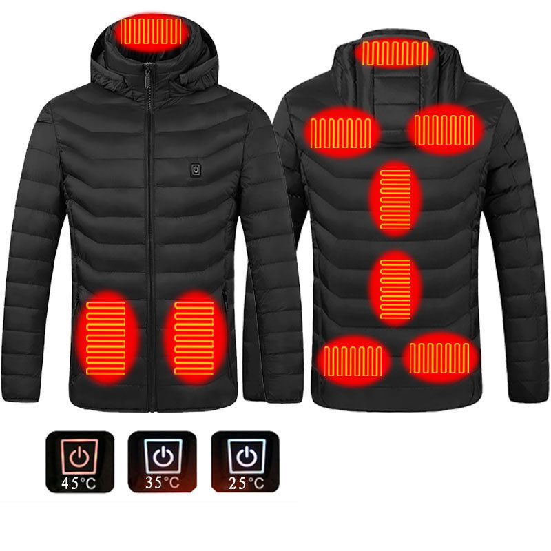 Men Heated Puffer Jacket Electric Heating Coat- Warm for the Winter
