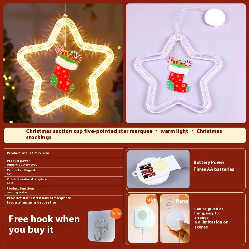 Christmas Pendant Decoration Led Christmas Star Light Decoration For Holiday