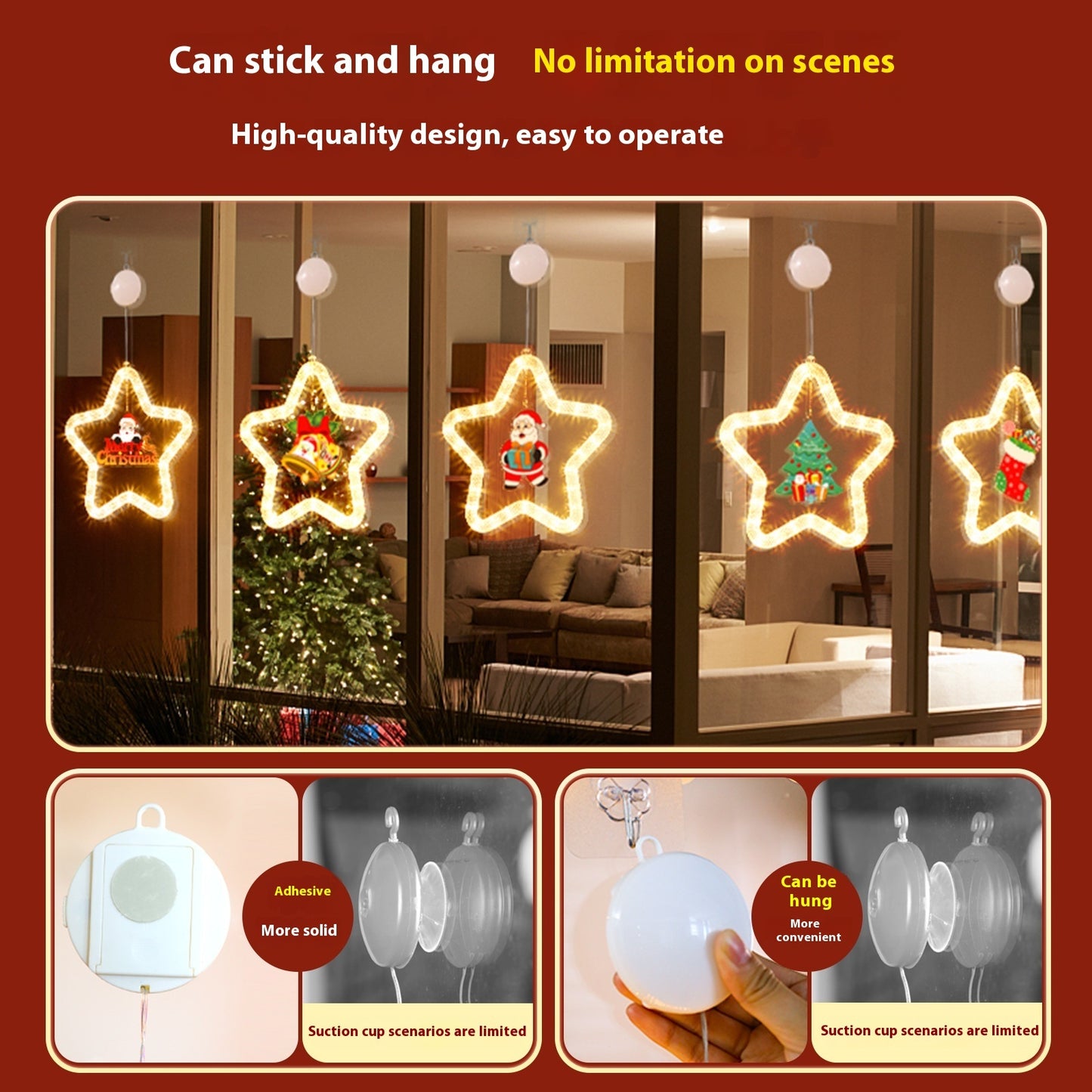 Christmas Pendant Decoration Led Christmas Star Light Decoration For Holiday