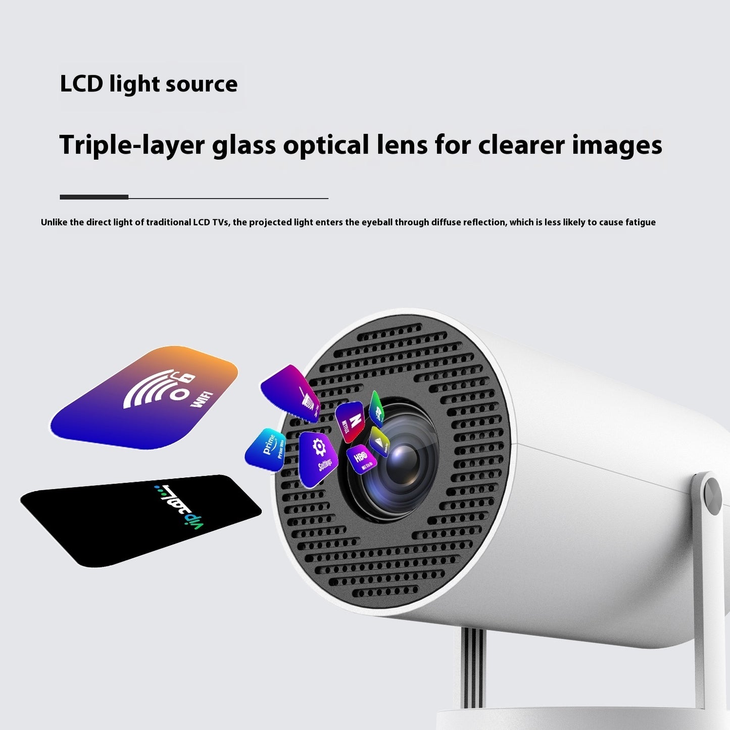 Portable Projector Small Straight Projector- Perfect Holiday Gift