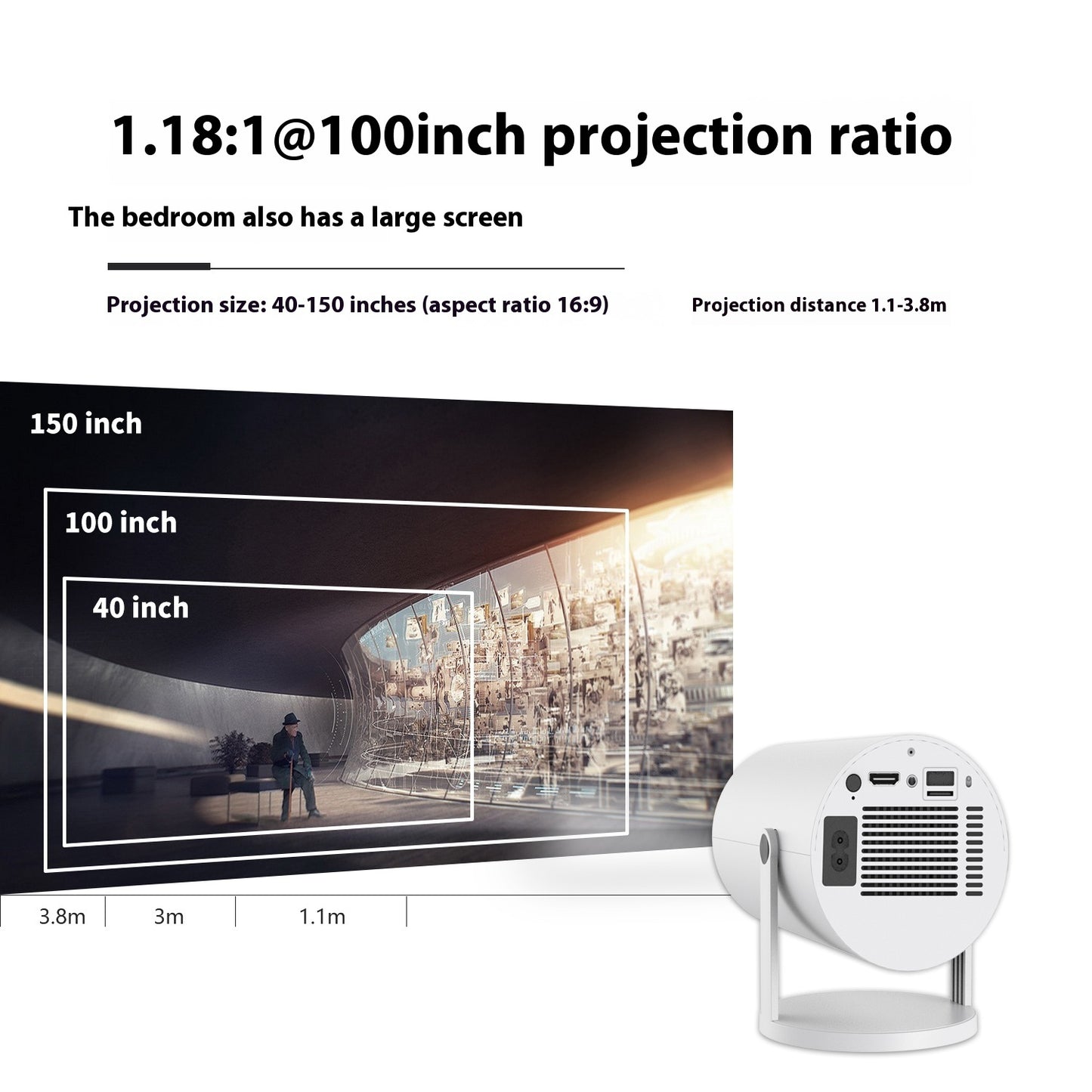Portable Projector Small Straight Projector- Perfect Holiday Gift